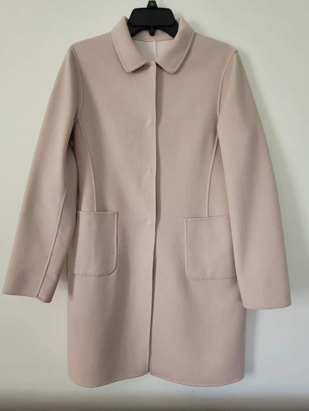 Max Mara Weekend Womens Reversible Double Faced Oatmeal Ivory Virgin Wool Coat